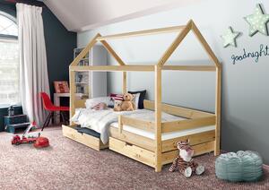 Dětská domečková postel KIDS - přírodní 200x90 cm