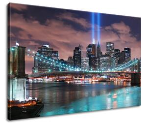 Obraz na plátně Barevná panorama Manhattanu New York Velikost: 90 x 60 cm