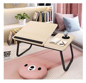LAP-TABLE Skládací stolek pod notebook, stabilní - světle hnědá barva