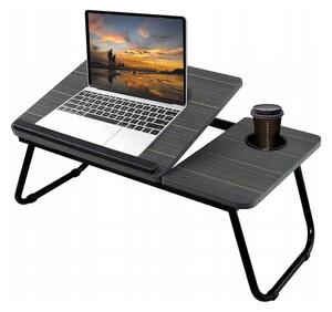LAP-TABLE Skládací stolek pod notebook, stabilní - černá barva