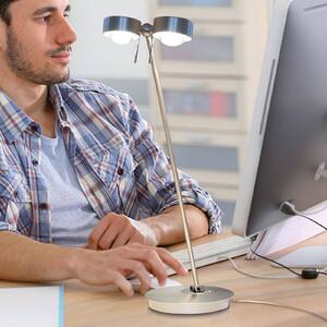 Stolní lampa LED Puk Table Twin matný chrom