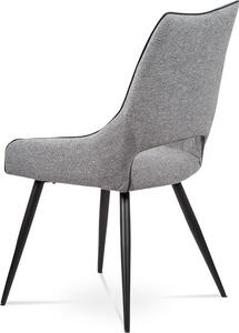Autronic Designová jídelní židle HC-021 GREY2, látka šedá/černý kov