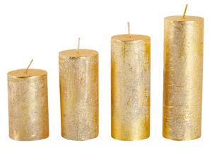 Rustikální adventní svíčka ø4cm PROVENCE 4ks zlatá