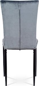 Autronic Designová jídelní židle AC-9910 GREY4, šedá látka samet/černý kov