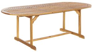 Rozkládací zahradní jídelní stůl MAUI 160/220 cm 100 cm Akáciové dřevo Světle hnědá