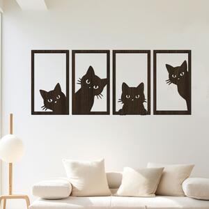 Dřevěná dekorace KOČIČÍ KUK Zvolte rozměr (cm): 80x32 | Zvolte barvu dekoru: Wenge