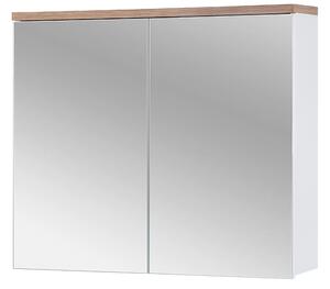 Koupelnová závěsná skříňka BALI bílá se zrcadlem 80 cm