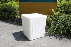 TEMPO Zahradní úložný box / příruční stolek, bílá, IBLIS