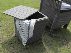 TEMPO Zahradní úložný box / příruční stolek, šedohnědá, UGUR