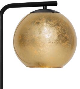 Designová stolní lampa černá se zlatým sklem - Bert