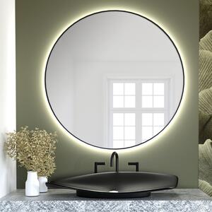 Smartwoods Bright zrcadlo 60x60 cm kulatý s osvětlením černá 5904107900049