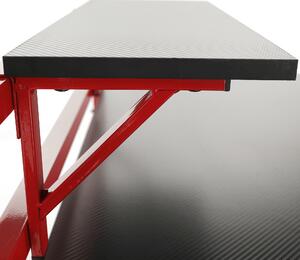 PC herní stůl TABER MDF laminované černé, kov červený lak