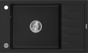 Mexen Elias - dřez granitový 79,5x48,0cm, 1-komorový, černá, 6511791005-77