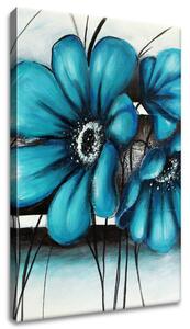 Gario Obraz na plátně Malované tyrkysové květy Velikost: 20 x 30 cm