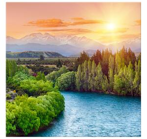 Obraz na plátně Řeka Clutha na Novém Zélandu Velikost: 30 x 20 cm