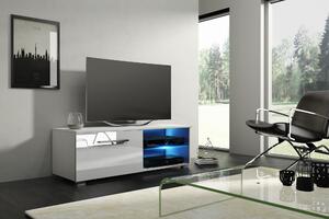 TV stolek/skříňka Mona 100 (bílá matná + bílý lesk). Vlastní profesionální přeprava až k Vám domů 1000630
