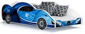 Dětská postel auto STUART 180x90 cm - modrá (15)