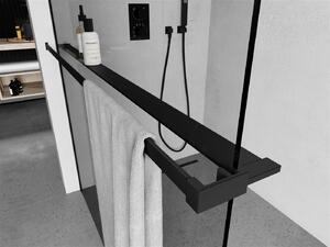 Mexen Kioto polička/držák na ručníky pro sprchovou zástěnu, 140 cm, černá
