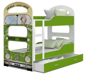 Dětská patrová postel Dominik Q - 160x80 cm - HIPPIES