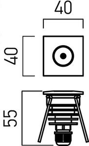 Redo Chodníkové LED svítidlo XGROUND 3W, 40x40 mm, 24V, IP67 Barva světla: 3000K