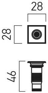 Redo Chodníkové LED svítidlo XGROUND 1W, 28x28 mm, 24V, IP67 Barva světla: 4000K