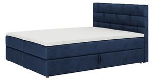 Kontinentální postel 140x200 cm Waller (tmavě modrá) (s roštem a matrací). 1007714
