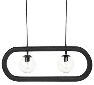 Závěsná lampa AYENSU Mangové dřevo Černá