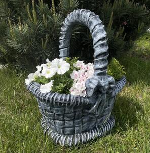 Roto zahradní květináč KOŠÍK L, 480x400x590 - šedý