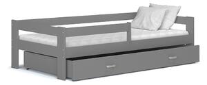 Dětská postel se šuplíkem HUGO V - 160x80 cm - šedá