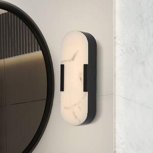 Searchlight LED koupelnové světlo nástěnné Opaline, výška 35 cm, černá, kov/pryskyřice, stmívatelný, Černá, Koupelna, kov