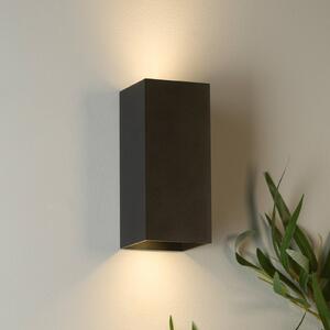 Searchlight Nástěnné světlo London Square, černá, výška 15 cm, kov, 2 žárovky., stmívatelný, Černá, Obývací pokoj / jídelna, Hliník, Moderní
