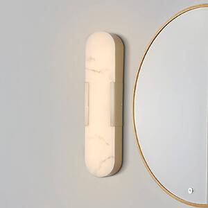 Searchlight LED koupelnové světlo nástěnné Opaline, výška 50 cm, zlatá barva, kov/pryskyřice, stmívatelný, Mosaz / zlato, Koupelna, kov
