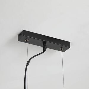 Searchlight Závěsné světlo Hessian, délka 60 cm, přírodní bílá, len/kov, stmívatelný, Bílá / opál, Obývací pokoj / jídelna, Textil / tkanina / hedvábí
