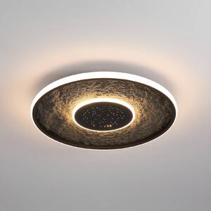 Searchlight LED stropní svítidlo Lumadisc, efekt hvězd, černé, Ø 41 cm, stmívatelný, Černá, Obývací pokoj / jídelna, kov, Moderní