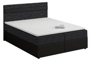 Manželská postel Boxspring 140x200 cm Mimosa (s roštem a matrací) (černá + černá). 1007803
