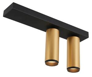 LOOM DESIGN LED stropní bodové světlo X-Beam, 2-křídlé, černé/zlaté, stmívatelný, Černá, Obývací pokoj / jídelna, Hliník, Moderní