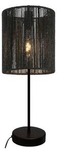 Černá stolní lampa se stínidlem z třtinového výpletu (výška 48 cm) Foresto – GTV
