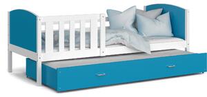 Dětská postel s přistýlkou TAMI R2 - 190x80 cm - modro-bílá