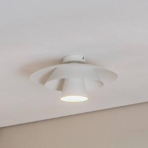 Luminex Stropní světlo Plato, bílé, kov, Ø 38 cm, E27, stmívatelný, Bílá / opál, Obývací pokoj / jídelna, kov, Moderní