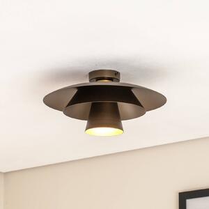 Luminex Stropní světlo Plato, titan, kov, Ø 38 cm, E27, stmívatelný, Hliník / šedá / zinek, Obývací pokoj / jídelna, kov, Moderní