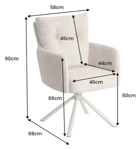 Designová otočná židle Maddison šampaňská béžová