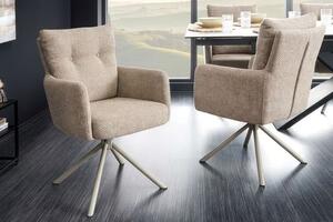 Designová otočná židle Maddison šampaňská béžová