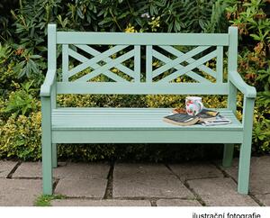 TEMPO Dřevěná zahradní lavička, neo mint, 124 cm, FABLA