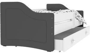 Dětská postel se šuplíkem SWEET - 180x80 cm - bílo-šedá