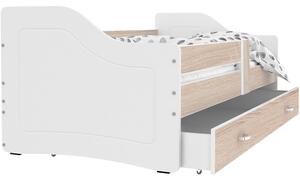 Dětská postel se šuplíkem SWEET - 140x80 cm - borovice-bílá