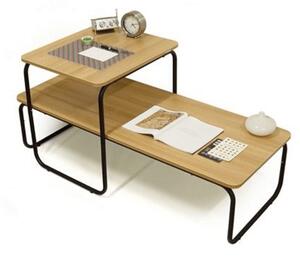 Konferenční stolek, dub/černá, LAVERNE TYP 1