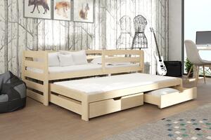 Dětská postel 90 cm SIMO (s roštem a úl. prostorem) (borovice). 1013056