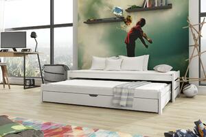 Dětská postel 80 cm ANISSA (s roštem a úl. prostorem) (bílá). Vlastní profesionální přeprava až k Vám domů 1013001