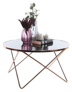 Tempo Kondela Konferenční stolek, rose gold chrom růžová/černá, ROSALO