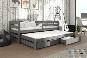 Dětská postel 80 cm SIMO (s roštem a úl. prostorem) (grafit). 1012998